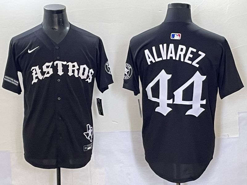 Men 2025 Houston Astros #44 Alvarez Black Seven generations Joint Name Nike MLB Jersey style 13